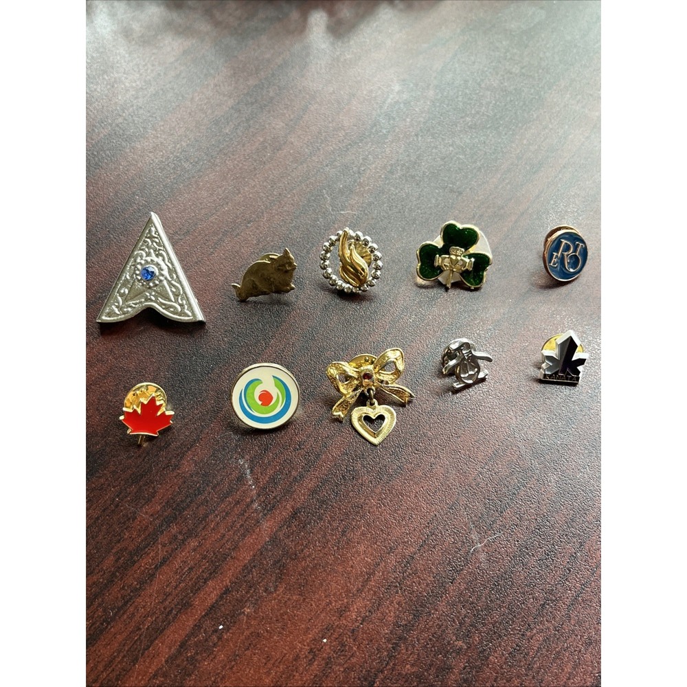 Lot Of 10 Random Mixed Lapel‎ Hat Pins A4